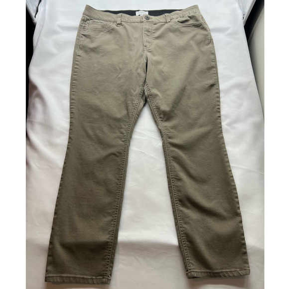 Women's LIZ CLAIBORNE Khaki‎ Denim Jeans Plus Size 16 Pockets - Picture 1 of 10